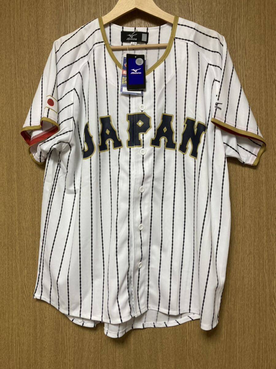 新品タグ付き ミズノ 侍JAPAN 25筒香 ユニフォーム サイズL-O/WBC/横浜DeNAベイスターズ 日本代表 侍ジャパンの画像1