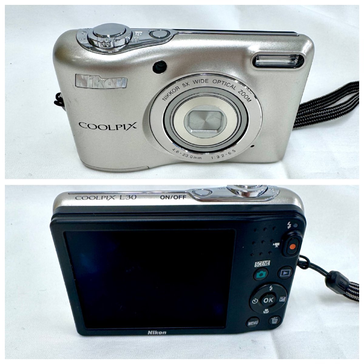 ★送料別★デジカメ 4点セット NIKON COOLPIX L30 Panasonic LUMIX Canon キャノン IXY 画面不良 (中古品/電源確認済み) ED0096の画像4