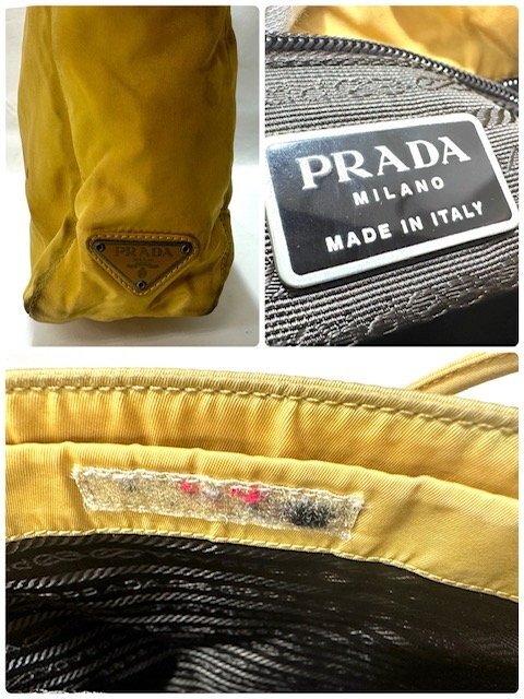 【中古品】プラダ　PRADA　トートバッグ　ナイロン　イエロー【送料別】FB0446_画像9