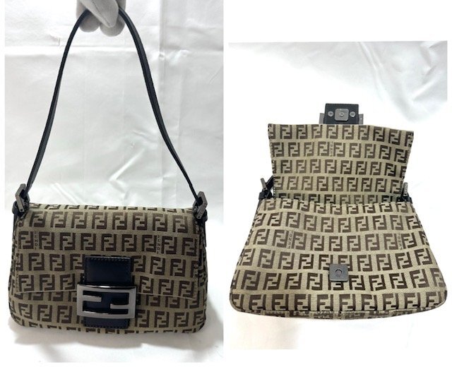 【中古品】フェンディ FENDI ミニハンドバッグ キャンバス カーキ系【送料別】FB0435の画像4