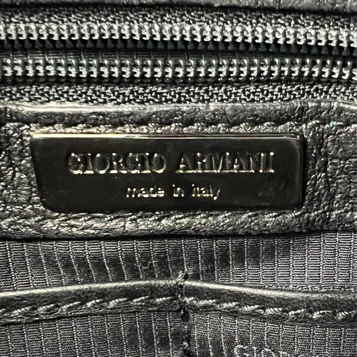 GIORGIO ARMANI ジョルジオアルマーニ　 ハンドバッグ　トートバッグ　レザーバッグ　 ブラック　正規品　中古品