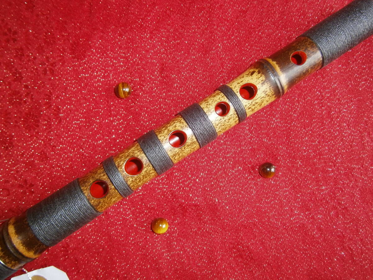 １　大和笛　大和神楽の笛　貴族　日本最古　古い型　雅楽化する前の型　麻巻き　根岸篠笛工房製　_画像2