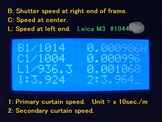 ライカ　M2　M3　レザー張替え_1/1000秒以外の速度も計測します。