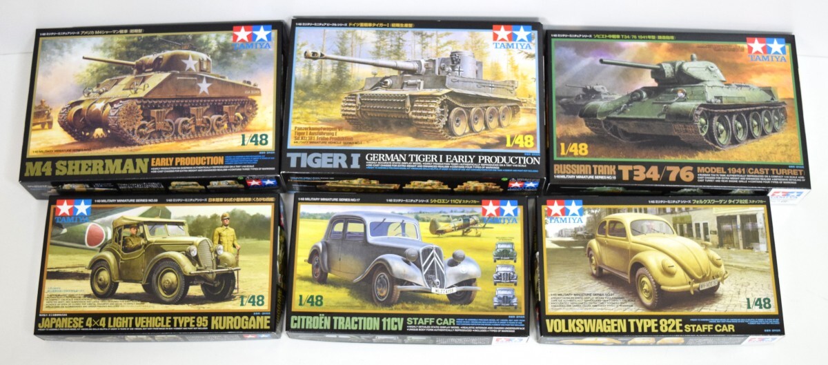  не собран закончившийся товар Tamiya 1/48 Volkswagen Type 82E Германия -слойный танк Tiger 1 T34 76 Citroen 11C 6 позиций комплект танк TAMIYA NU-214M