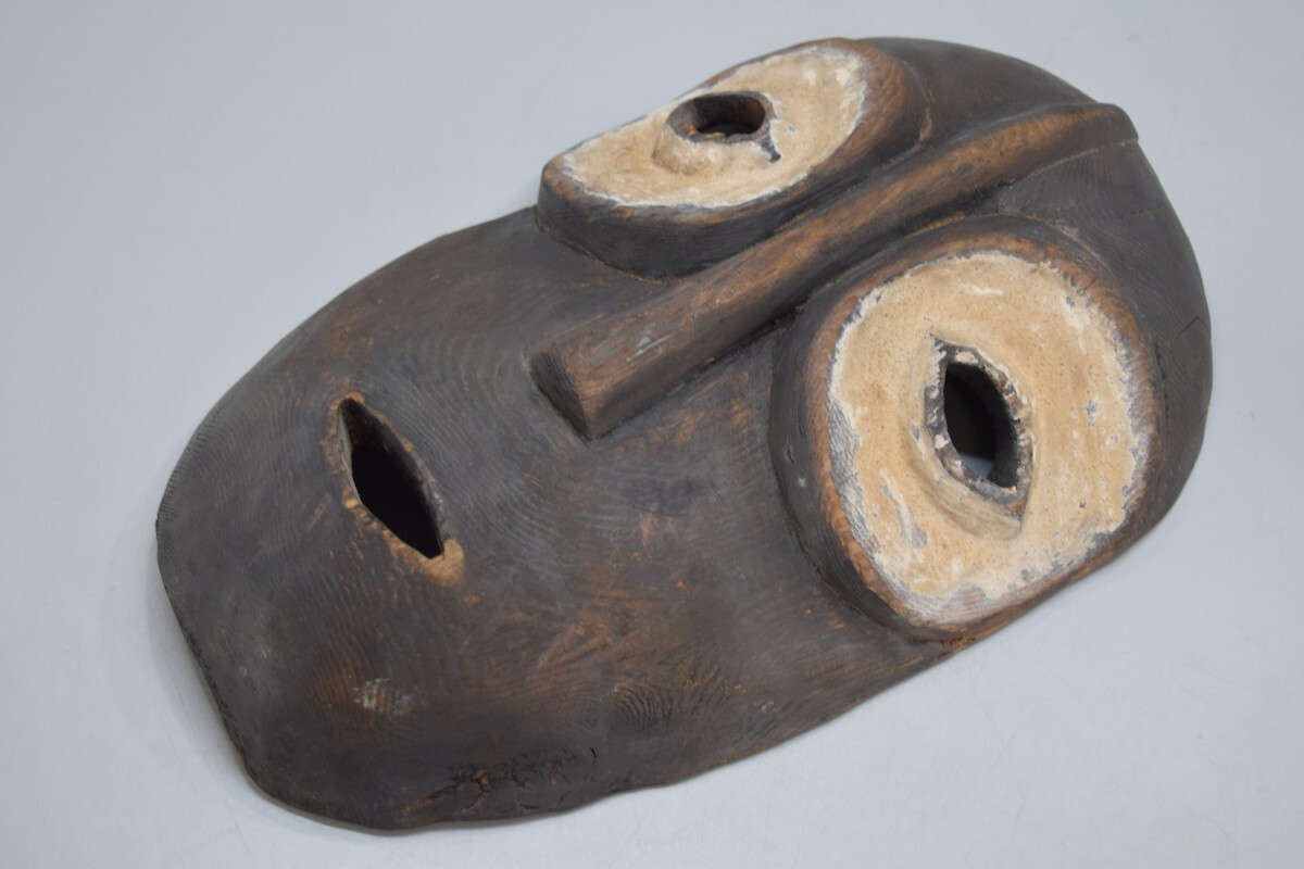 プリミティブアート 民族 マスク 33cm アフリカ民芸 アフリカンアート 民藝 仮面彫刻 木彫彫刻 美術 芸術 オブジェ RL-276M/000の画像3