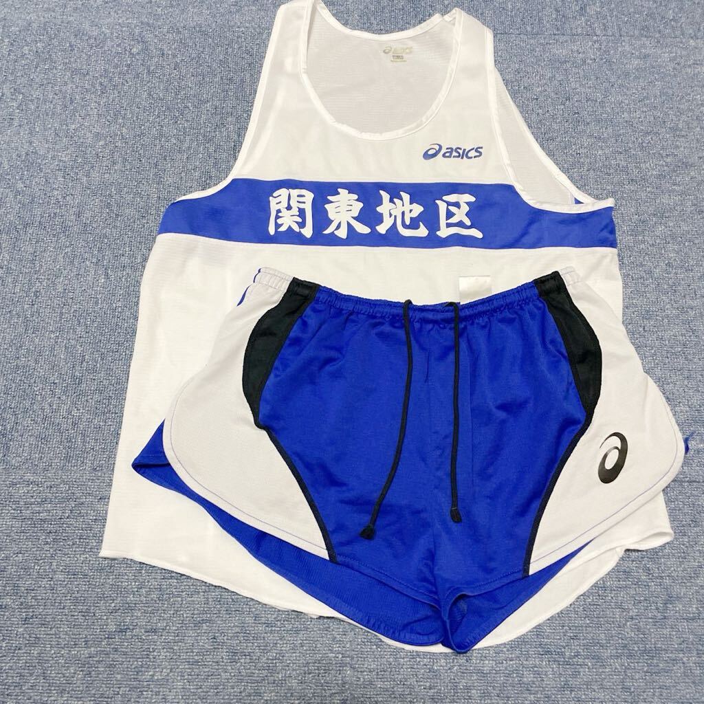 関東地区 陸上 マラソン トレーニング用 マラソン ユニフォーム インナー付 マラソンパンツ 上下セット アシックス asics_画像1