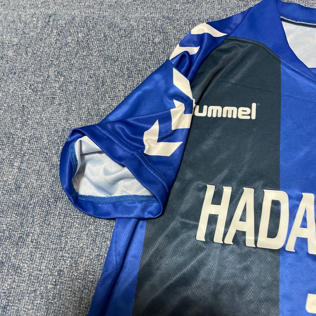 秦野曽屋 サッカー 支給 着用 ヒュンメル hummel ユニフォーム 青 ブルー サカパン サッカーパンツ 上下セット_画像3