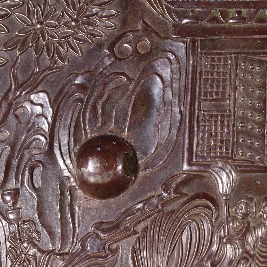 【安】漢時代 青銅器 人物紋銅鏡 中国古美術 古置物 古擺件 古董品 古美味 骨董品 424_画像6