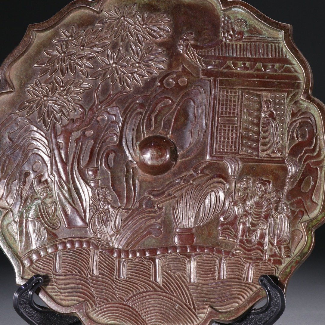 【安】漢時代 青銅器 人物紋銅鏡 中国古美術 古置物 古擺件 古董品 古美味 骨董品 424_画像5