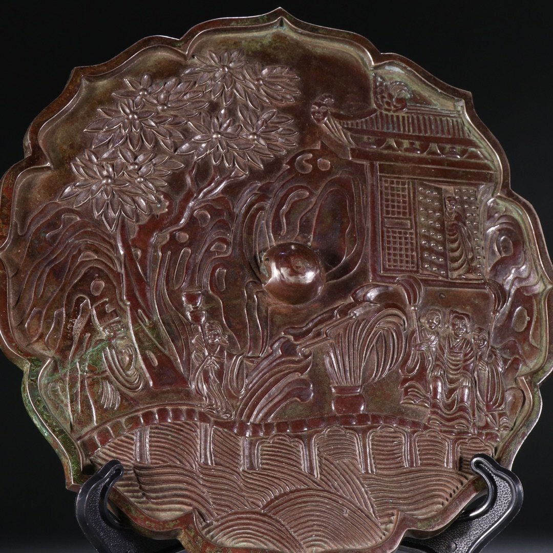 【安】漢時代 青銅器 人物紋銅鏡 中国古美術 古置物 古擺件 古董品 古美味 骨董品 424_画像7
