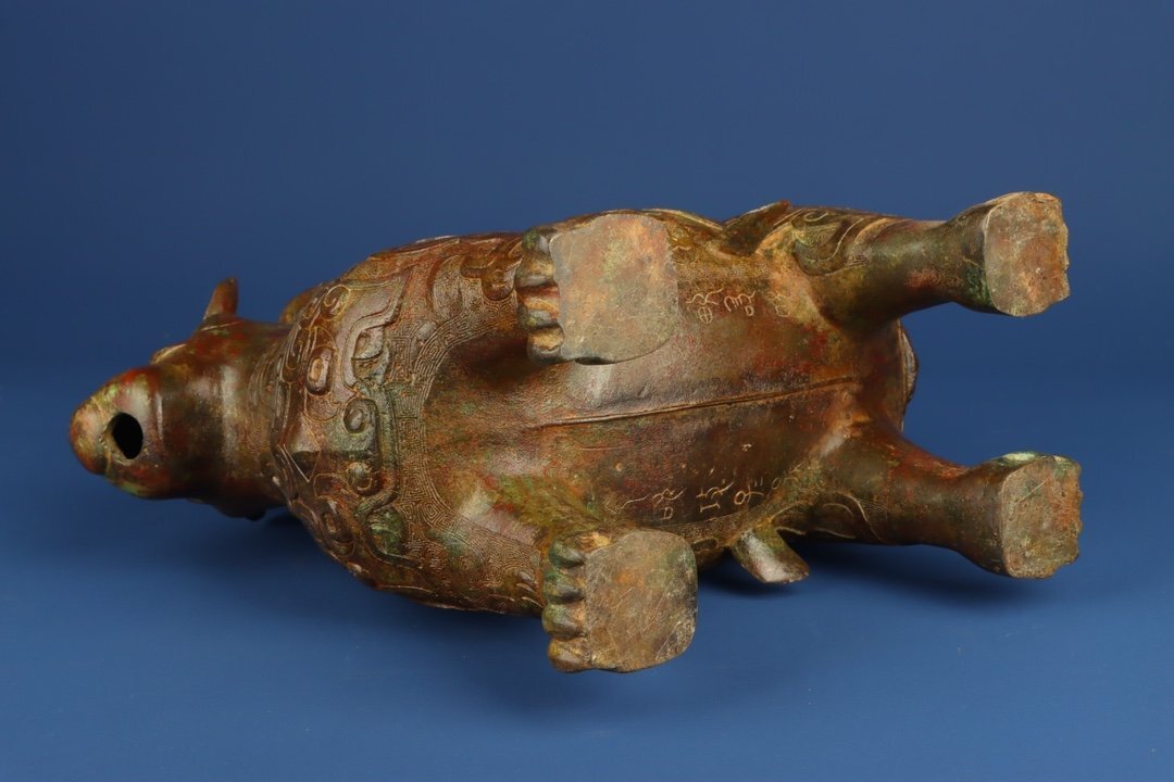 【安】西周時代 青銅器 双獣尊 中国古美術 古置物 古擺件 古董品 古美味 骨董品 336_画像9