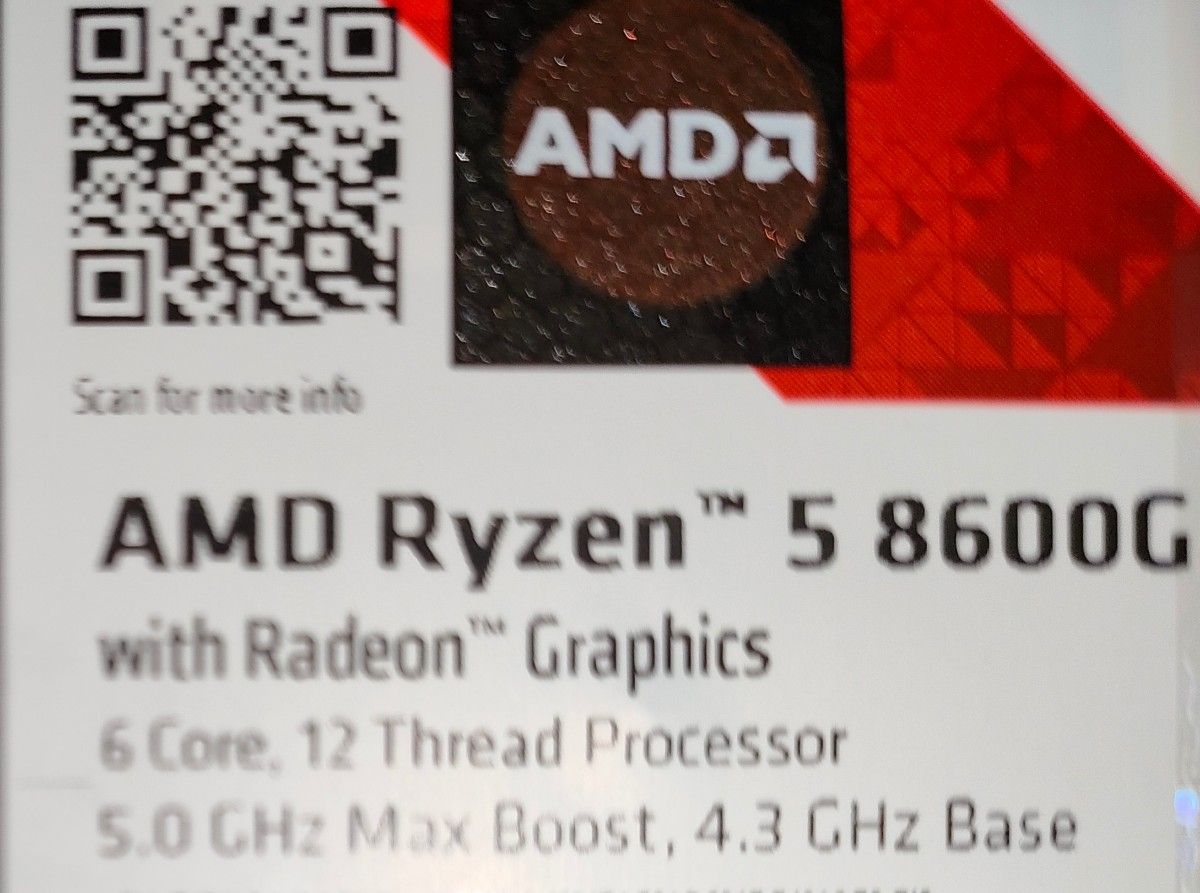 AMD Ryzen5 8600G BOX CPU 新品未使用品 「納品明細書付き」