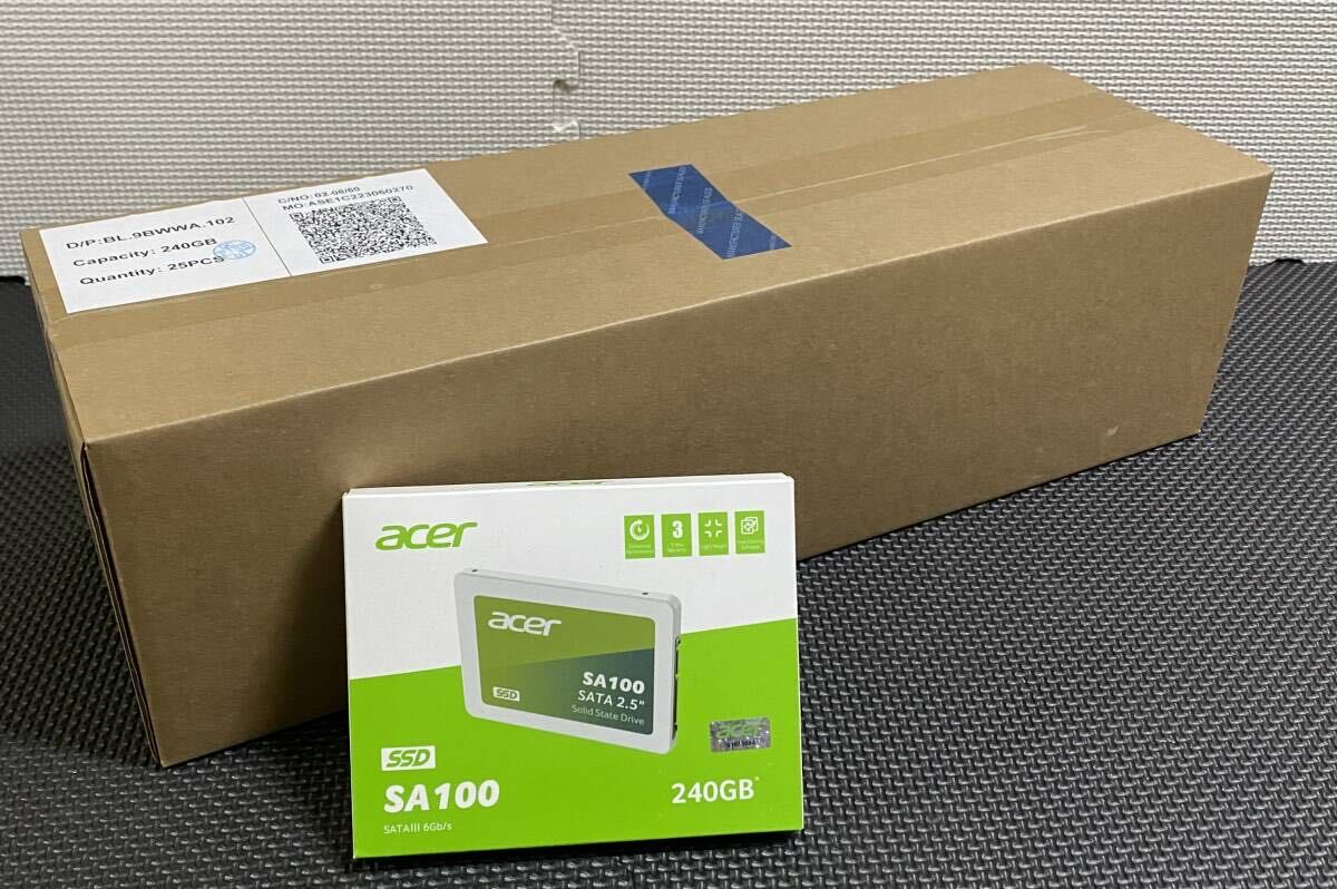 【3】25個入り 新品未開封未使用 エイサー Acer SA100-240GB 3D NAND SATA 2.5インチSSD 最大読み取り速度560MB/s最大書き込み速度500MB/s_画像3