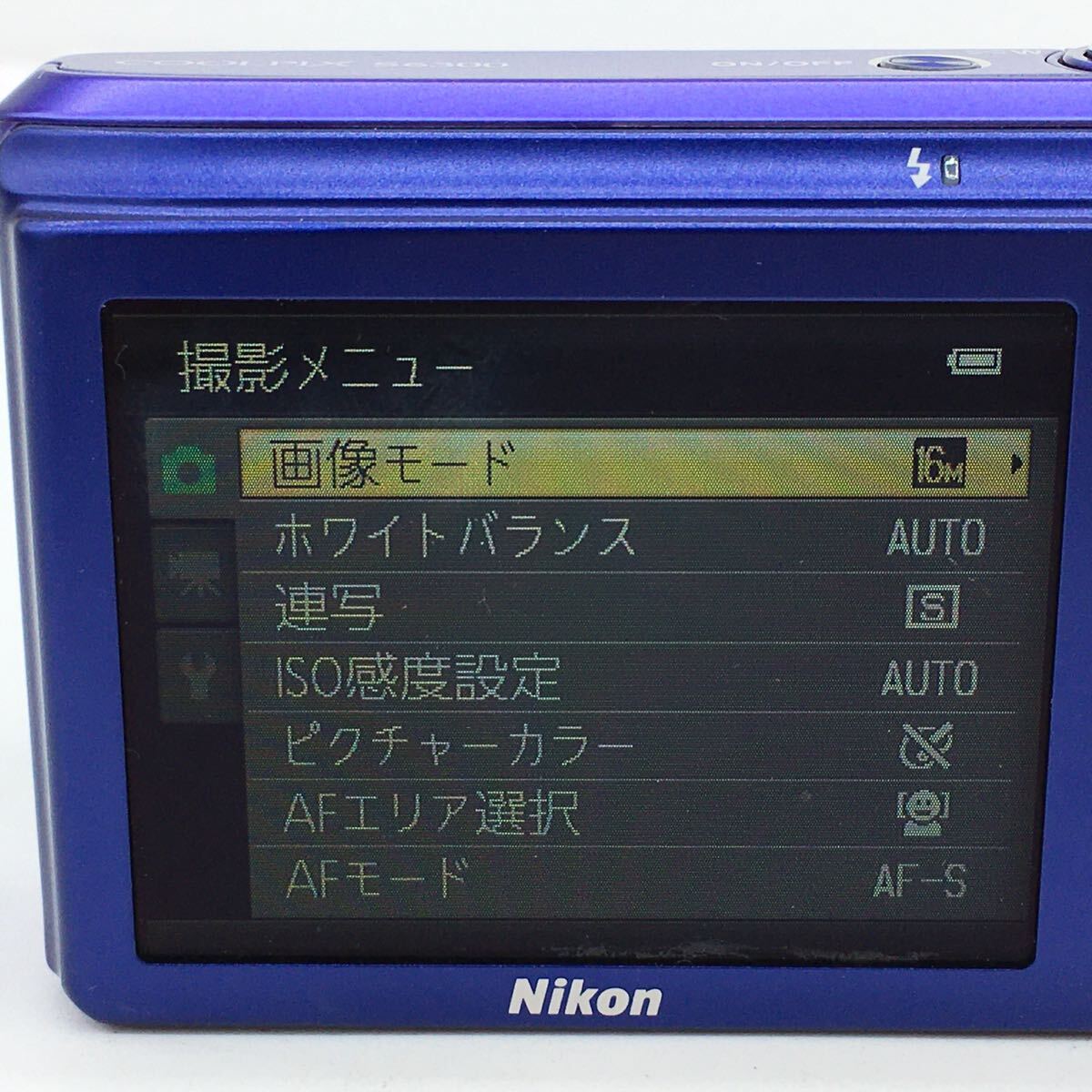 Nikon COOLPIX S6300 ニコン クールピクス ブルー デジタル カメラ デジカメ バッテリー付属 動作確認済の画像4