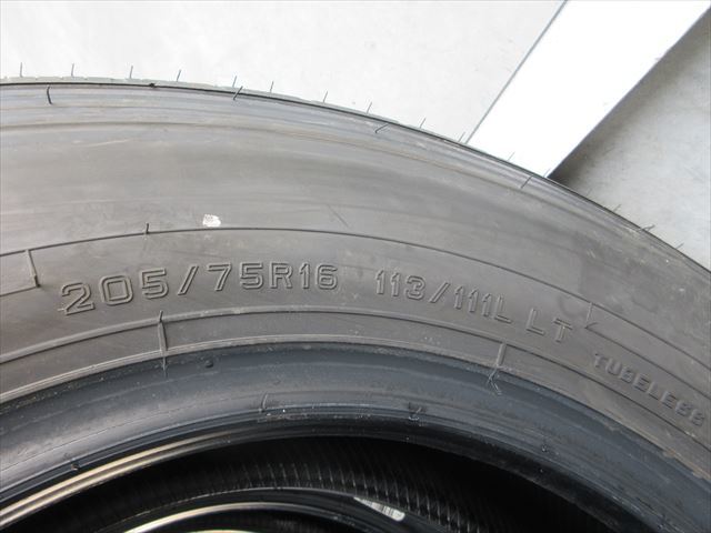 送料無料 新車外し 205/75R16 DUNLOP SPLT38A 2本セット イボ付き バリ溝の画像5