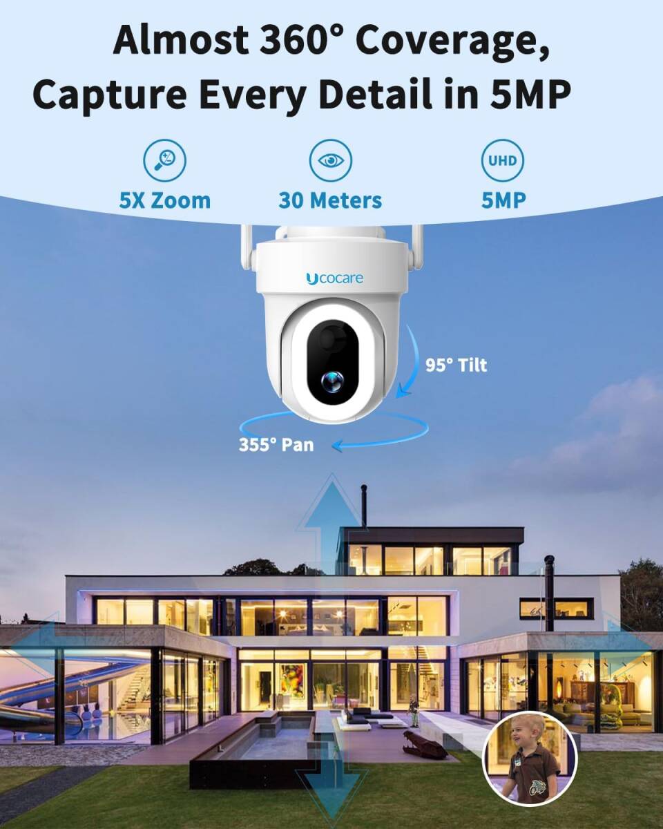 [ не использовался ] камера системы безопасности наружный солнечный LM2286 UCOCARE 360° камера наружный солнечный источник питания не необходимо 10000mAh супер аккумулятор большой емкости -IP67 водонепроницаемый пыленепроницаемый 360