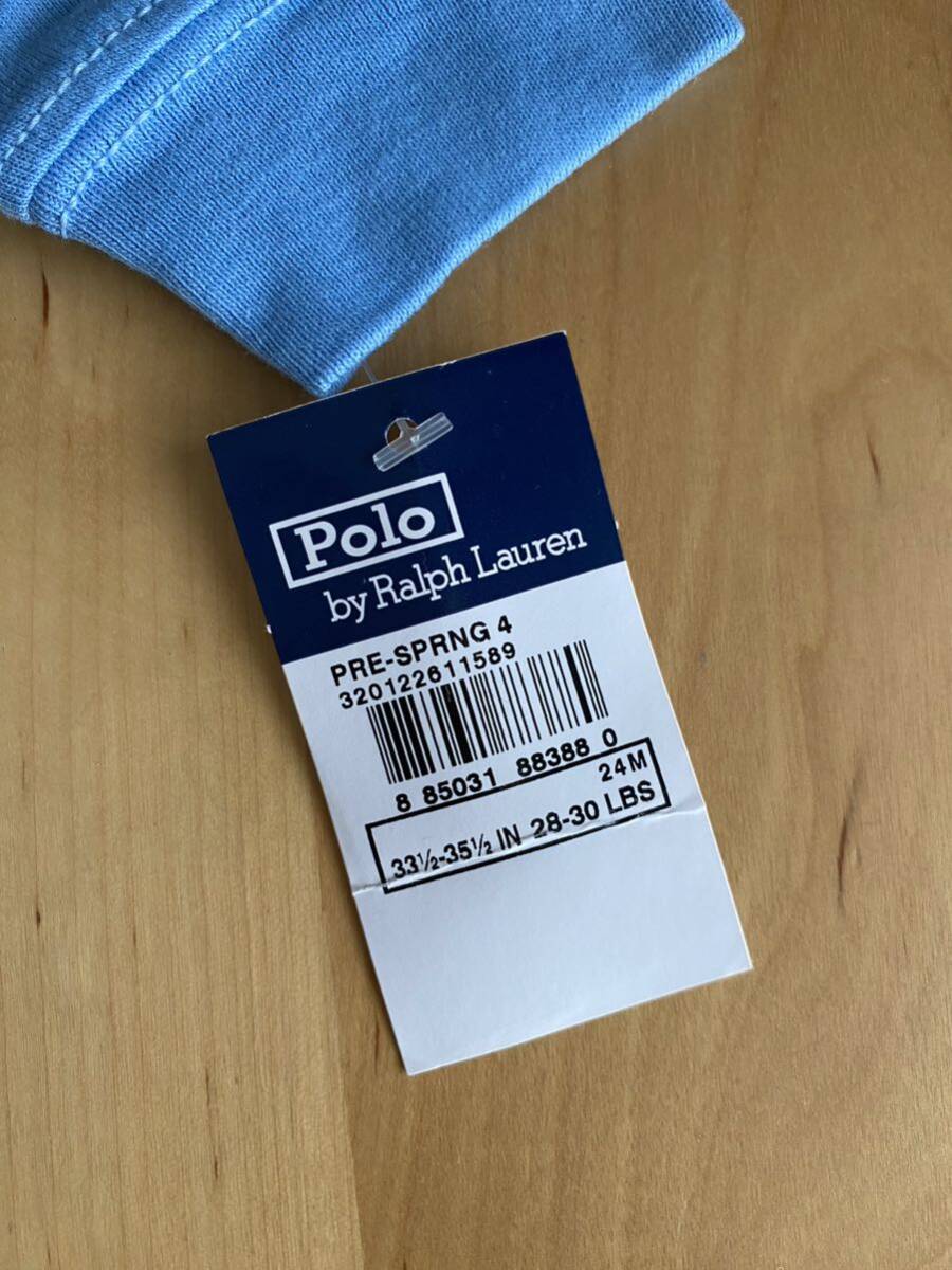 新品 未使用 Polo RALPH LAUREN ポロ ラルフローレン 長袖Tシャツ 2歳 ブルー 水色 タグ付きの画像4