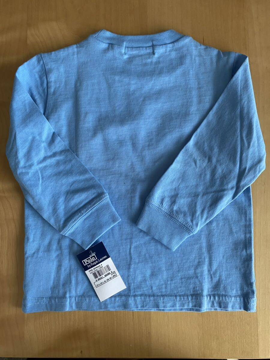 新品 未使用 Polo RALPH LAUREN ポロ ラルフローレン 長袖Tシャツ 2歳 ブルー 水色 タグ付きの画像2