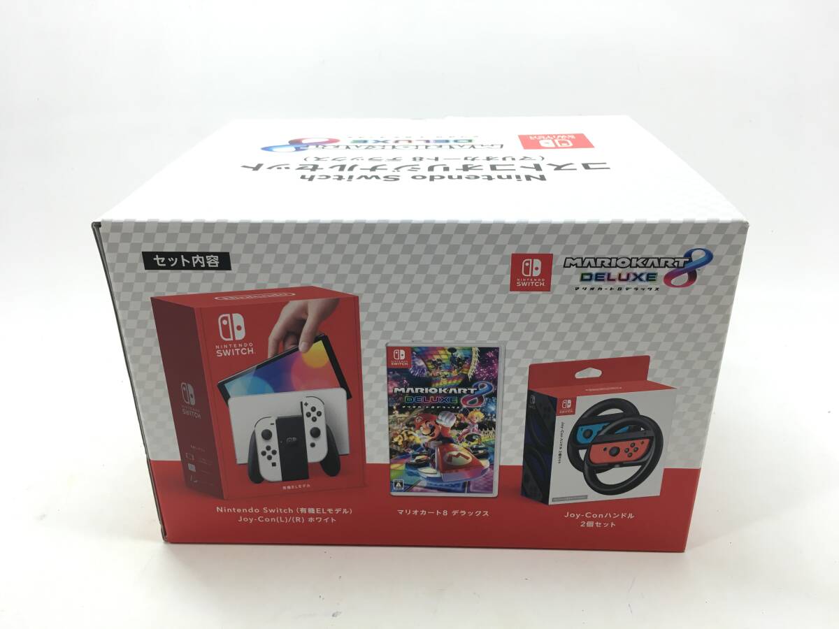 【1687】[１円～] ニンテンドースイッチ コストコオリジナルセット（マリオカート8 デラックス） Switch 有機ELモデル 完動 中古品の画像1