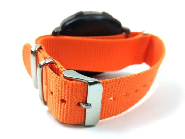 ナイロン製ミリタリーストラップ natoタイプ 腕時計布ベルト オレンジ 20mm_画像1