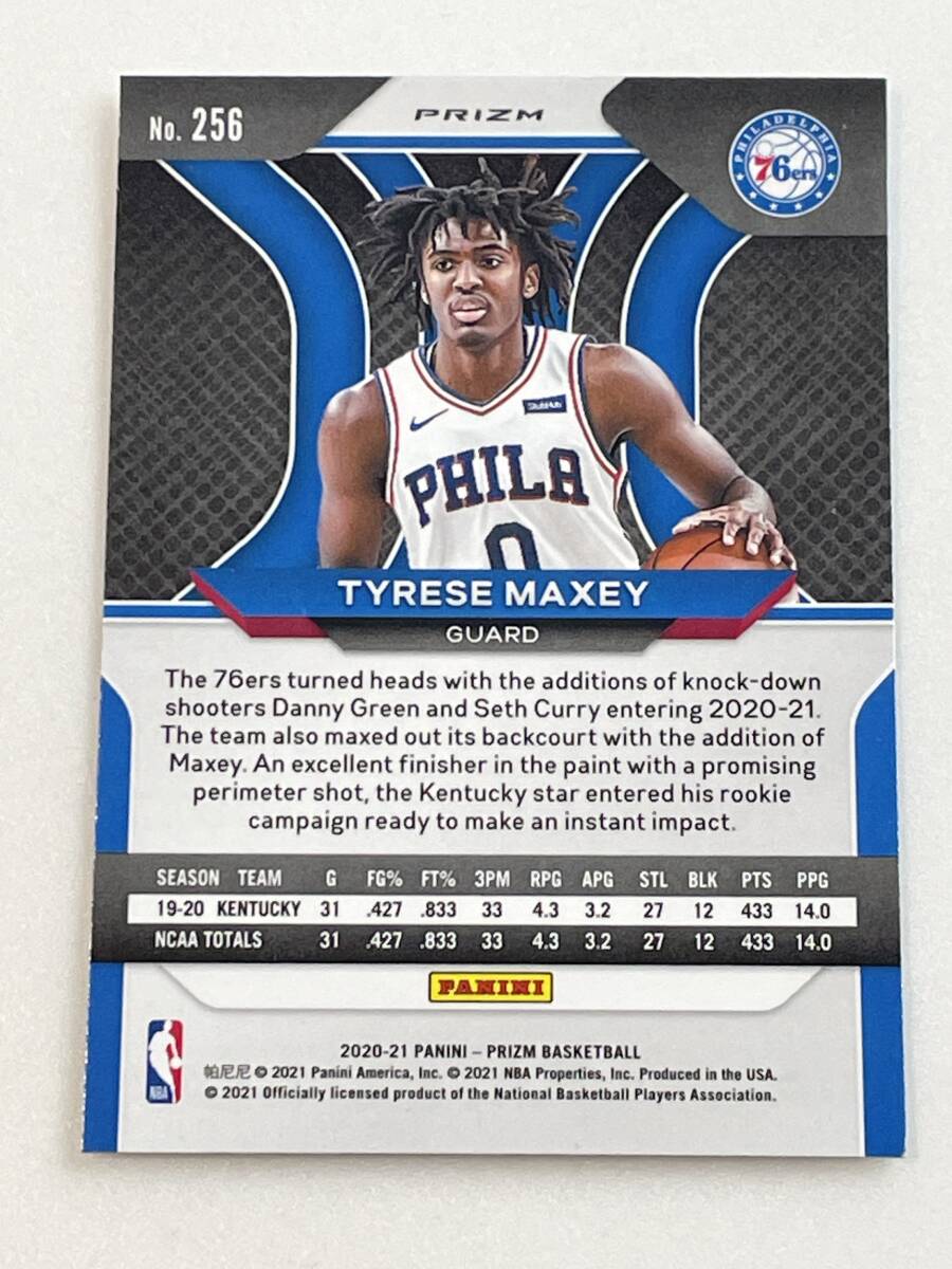 【TYRESE MAXEY】2020 PANINI PRISM SILVER RC_画像2