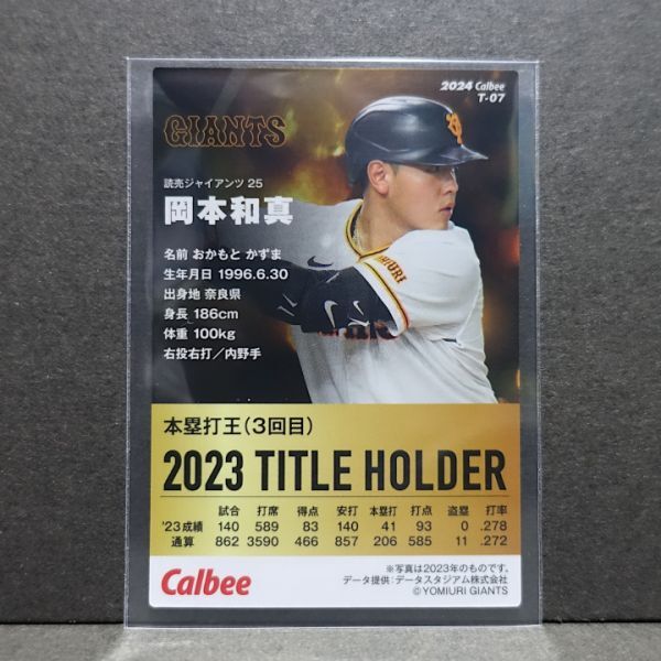 2024プロ野球チップス 第1弾 岡本和真 T-07 タイトルホルダーカード_画像2