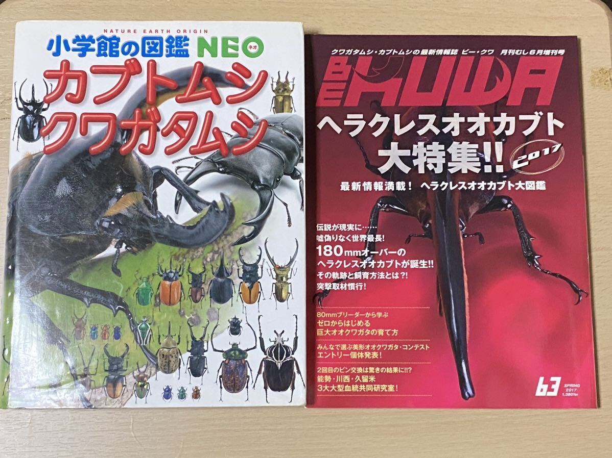  Beak wa63 number Shogakukan Inc.. illustrated reference book NEO rhinoceros beetle stag beetle total 2 pcs. BE-KUWA Hercules oo Kabuto large special collection 180. over. Hercules 