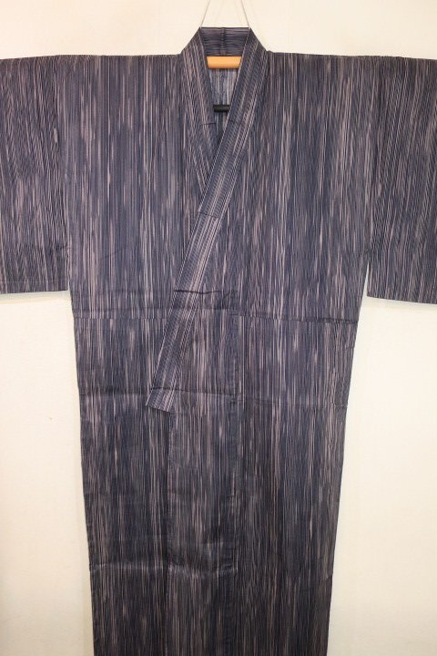 . day 2486.. cotton pongee higashi Kyouyuuzen style man tree cotton kimono single . yukata .71 height 144К Edo fine pattern Sakura nez. iron ash black. large small ten thousand . new goods . quality goods 