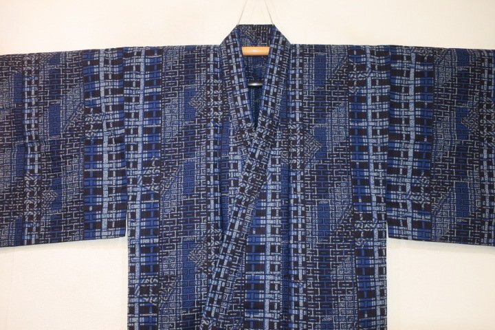 . day 2483 Edo book@. cloth tailoring man yukata .70 height 150К note . Indigo color ... multiple piling writing sama adult high class intention goods unused 