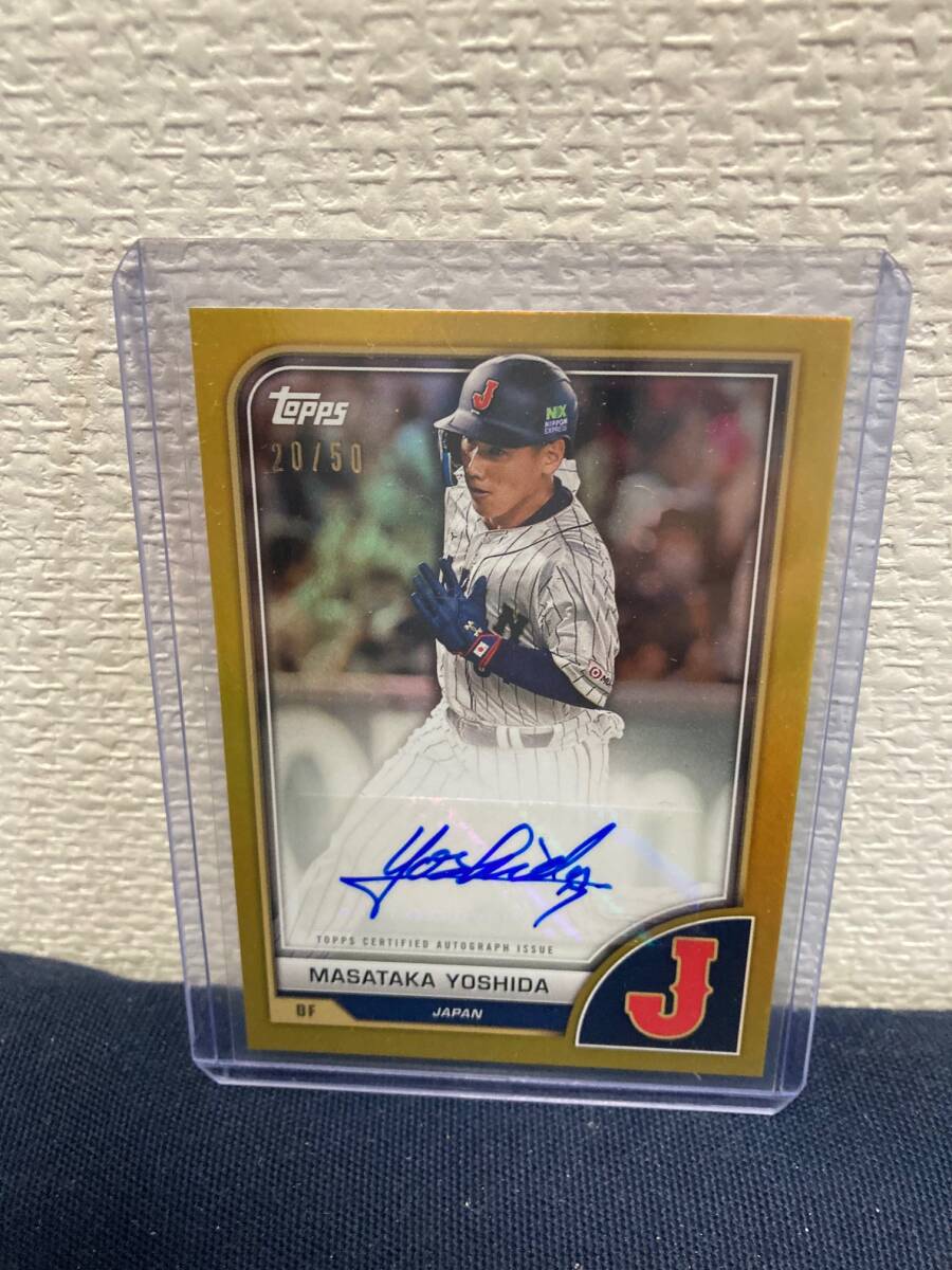 2023 Topps WBC 吉田 正尚 直筆 サイン Gold 50枚限定 Masataka Yoshida Auto Red Sox オリックス 侍ジャパンの画像1