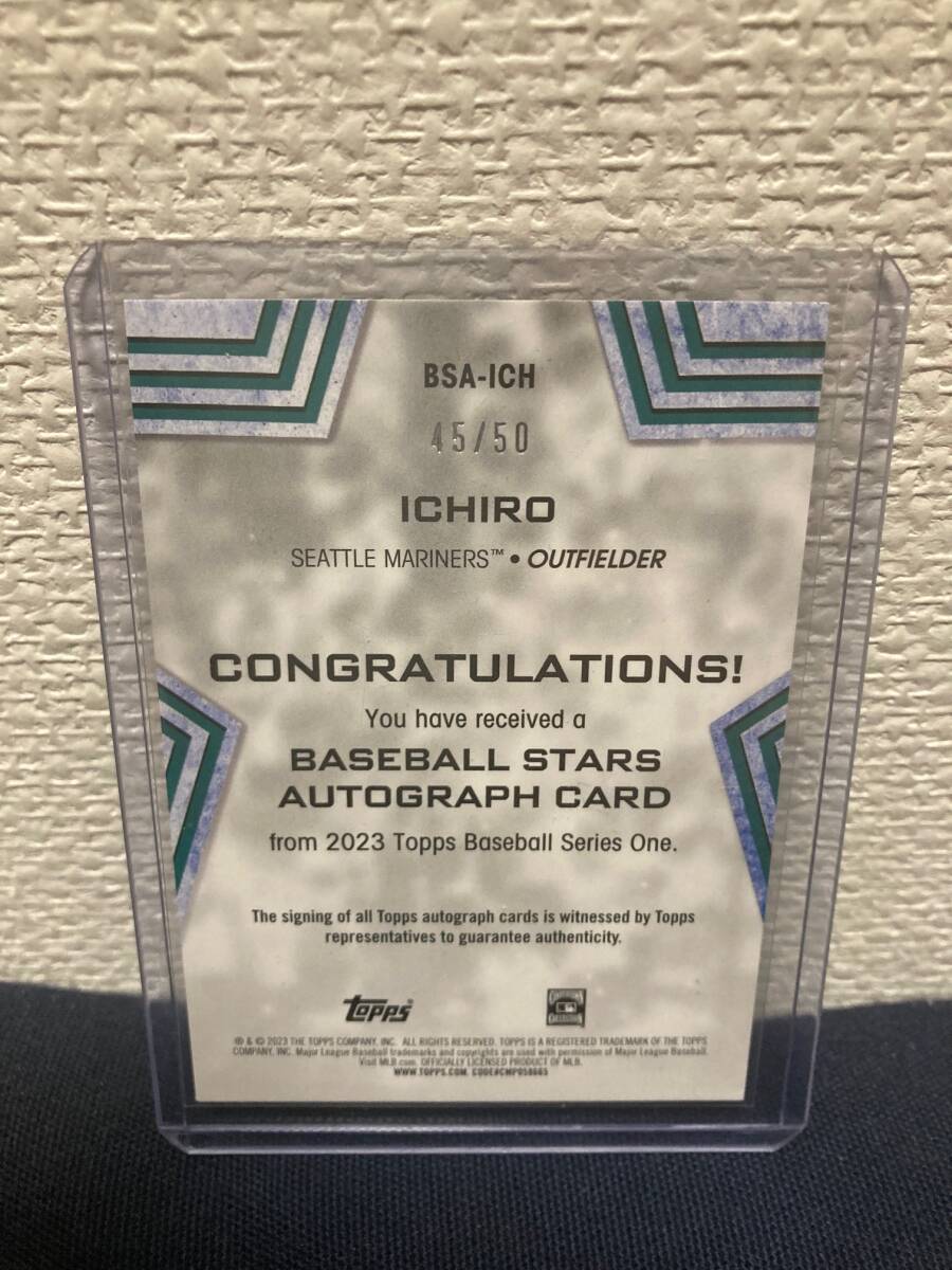 2023 Topps Baseball Stars イチロー 直筆 サイン 50枚 Ichiro Auto マリナーズ ヤンキース オリックス 侍 ジャパン の画像2