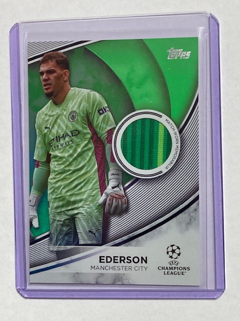 2023-24 Topps UEFA Club Competitions Green Jersey Card Ederson /199 エデルソン 試合着用ジャージーカード_画像1