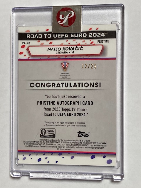 2023 TOPPS PRISTINE ROAD TO EURO 2024 SOCCER Orange Autograph Mateo Kovacic /25 マテオ・コヴァチッチ 直筆サインカード_画像2