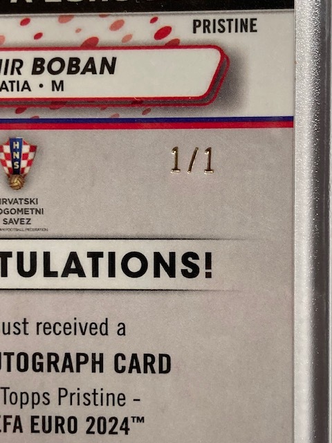 2023 TOPPS PRISTINE ROAD TO EURO 2024 SOCCER Black Autograph Zvonimir Boban 1/1 ズボニミール・ボバン 直筆サインカード _画像4