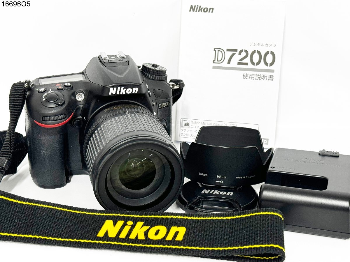 ★シャッターOK◎ Nikon ニコン D7200 DX AF-S NIKKOR 18-135mm 1:3.5-5.6G ED 一眼レフ デジタルカメラ ボディ レンズ 説明書 16696O5-9_画像1