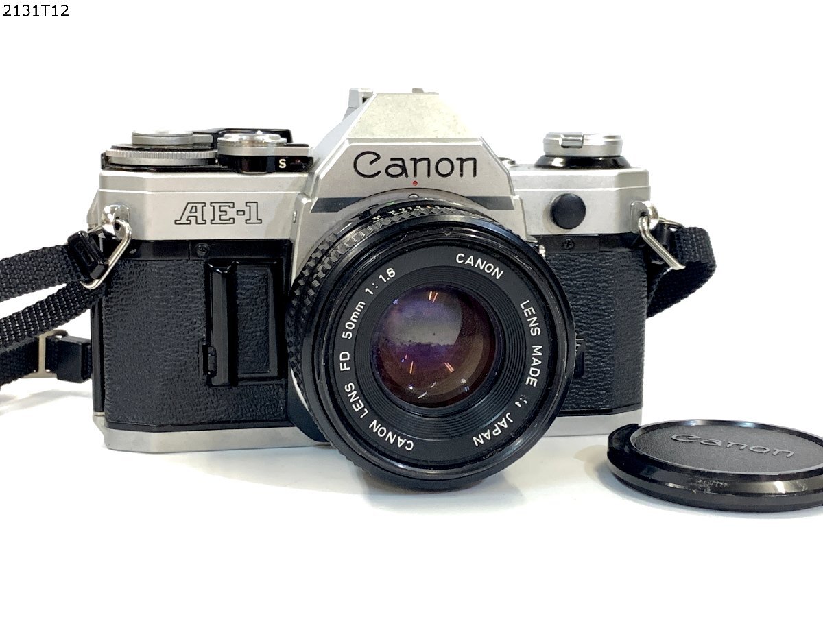 ★Canon キャノン AE-1 FD 50mm 1：1.8 一眼レフ フィルムカメラ ボディ レンズ シャッター可能 ジャンク 2131T12-8_画像1