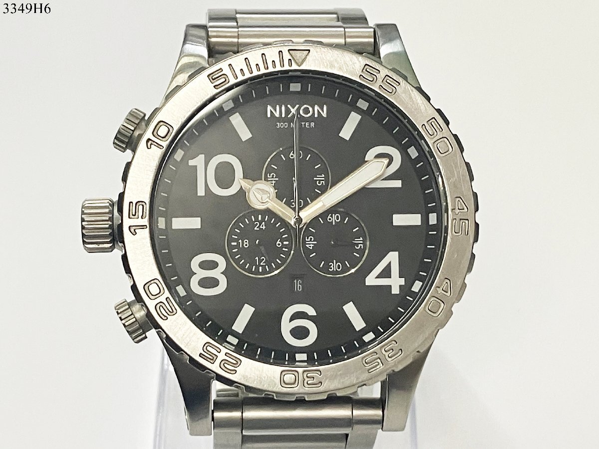 * operation goods * NIXON Nixon 13J SIMPLIFY THE 51-30 quartz chronograph Date silver men's wristwatch 3349H6-14