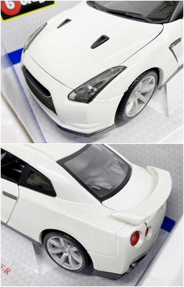 ★burago ブラーゴ 1/18 2009 Nissan 日産 GT-R ホワイト ミニカー 箱付き 2506K15-5_画像3
