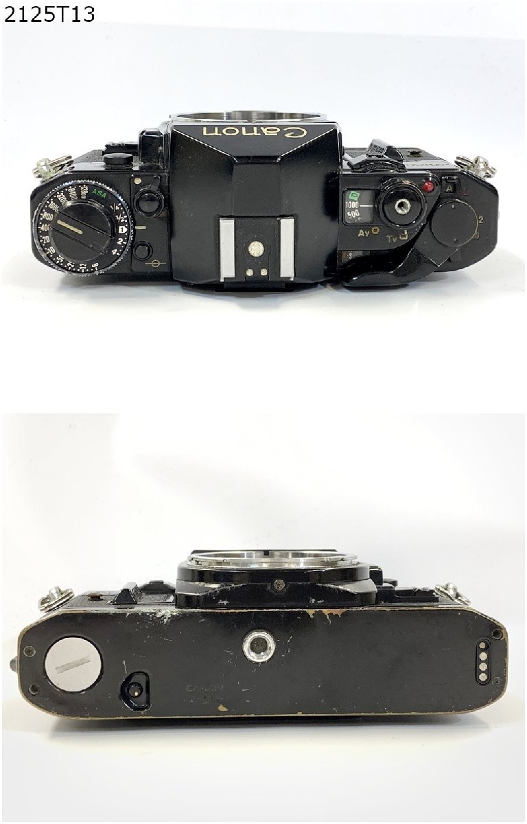 ★Canon キャノン A-1 FD 50mm 1:1.4 35-105mm 1:3.5-4.5 一眼レフ フィルムカメラ ボディ レンズ フード 通電可能 ジャンク 2125T13-8_画像3