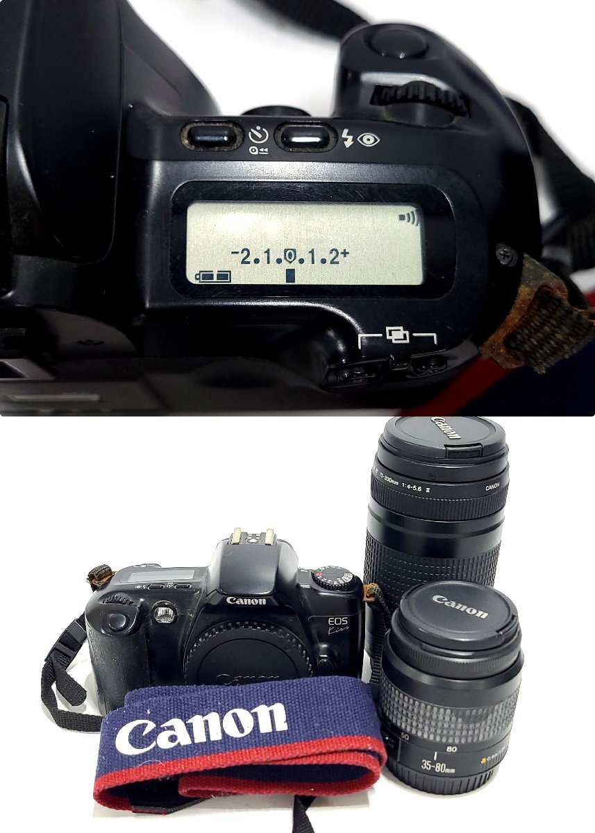 ★シャッターOK◎ Canon EOS Kiss EF 35-80mm 1:4-5.6 Ⅲ 75-300mm 1:4-5.6 Ⅱ キャノン 一眼レフ フィルムカメラ ボディ レンズ 8931M12.の画像10