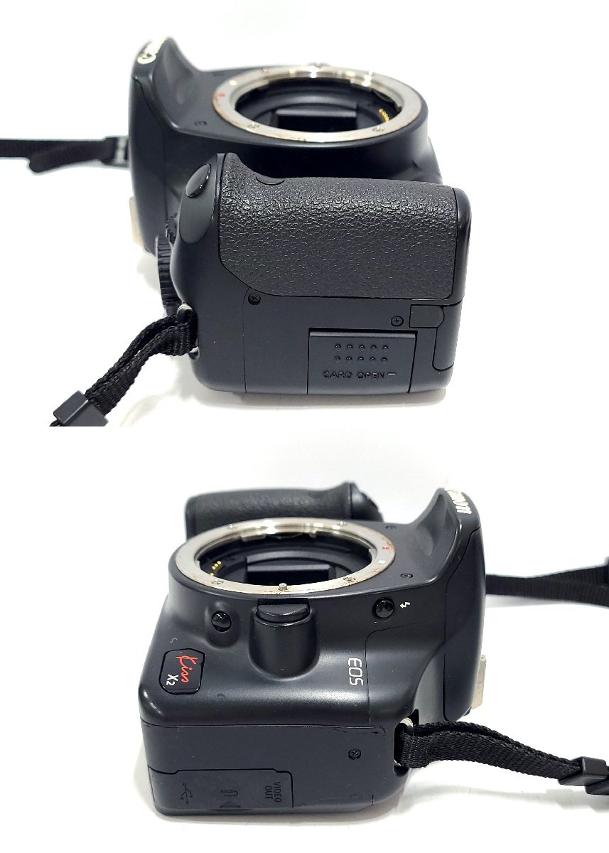 ★通電OK◎ Canon EOS Kiss X2 ZOOM LENS EF-S 18-55mm 1:3.5-5.6 IS キャノン イオス 一眼レフデジタルカメラ LC-E5 充電器 説明書8917M15の画像4