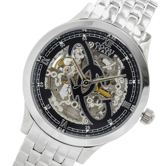 【新品・箱なし】COGU コグ 腕時計 自動巻き フルスケルトン 3002M -BK