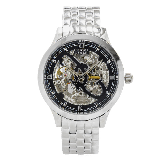 【新品・箱なし】COGU コグ 腕時計 自動巻き フルスケルトン 3002M -BK