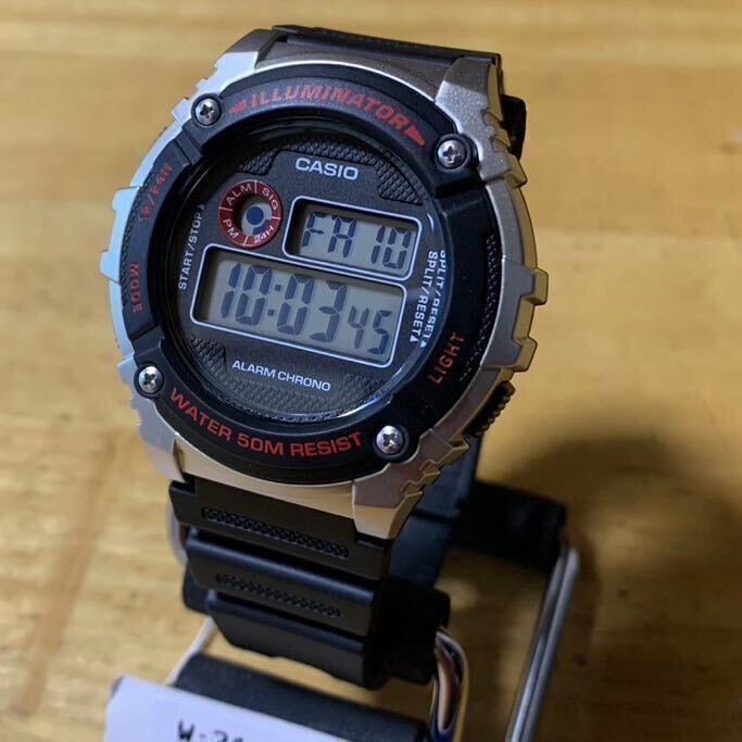 【新品・箱なし】カシオ CASIO スタンダード デジタル クオーツ メンズ 腕時計 W-216H-2AV ブラック/ネイビー ブラック