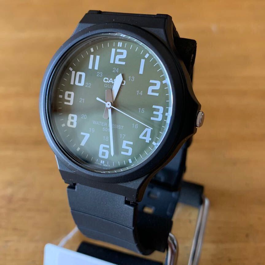 【新品・箱なし】カシオ CASIO クオーツ ユニセックス 腕時計 MW-240-3BV グリーン/ホワイト グリーン_画像3