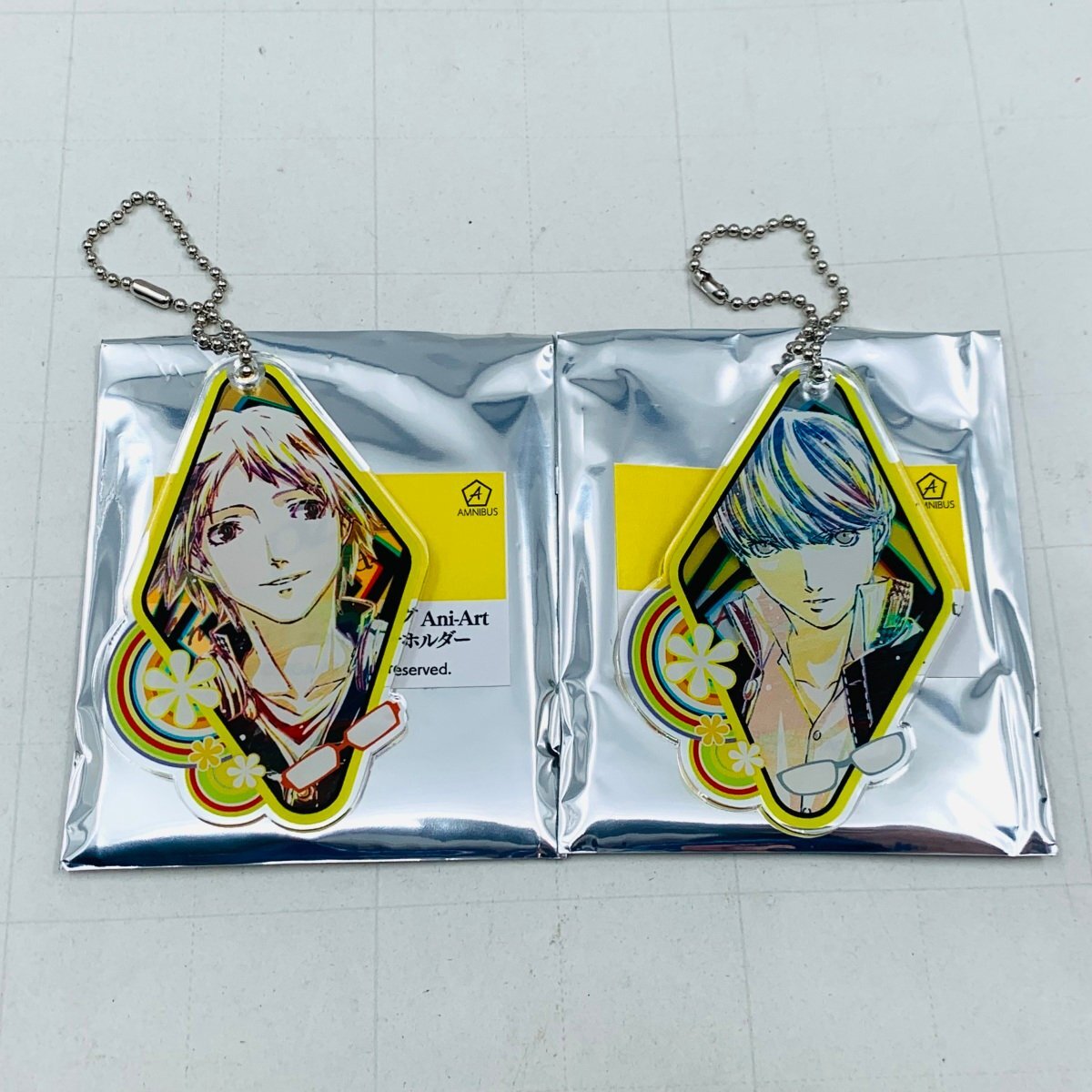 中古品 ペルソナ4 PERSONA4 P4 Ani-Art アクリルキーホルダー 主人公 鳴上悠 花村陽介 2種セット_画像1