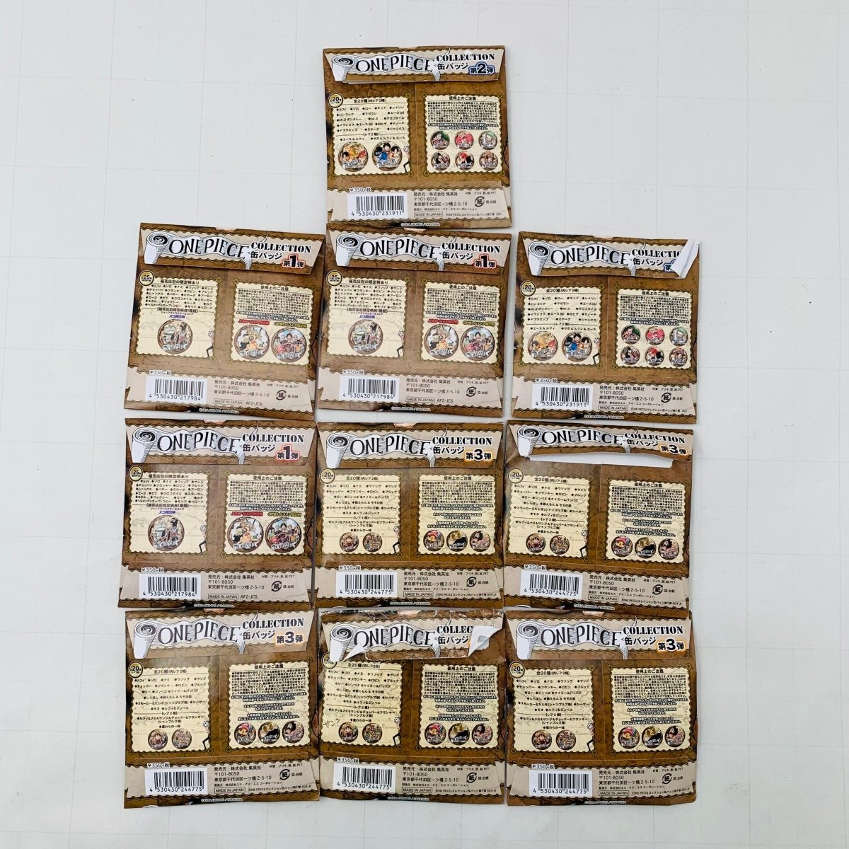  secondhand goods Shueisha One-piece COLLECTION can badge 1 2 3 8 kind 10 point set 