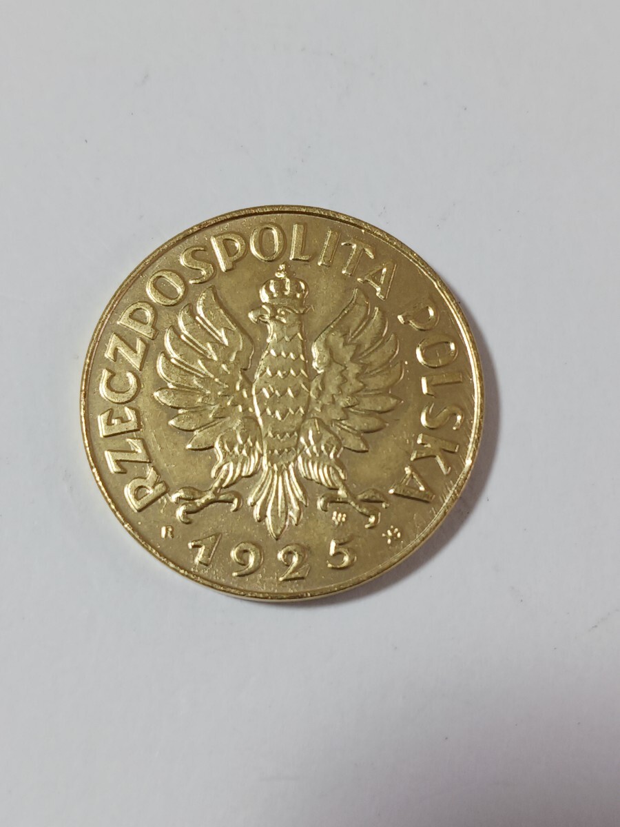 外国古銭 ポーランド 古銭 1925年 三月憲法記念 20ズウォティ 国章 鷲 クラウン 小型金貨 直径 約28mm 重量:約12.0gの画像4