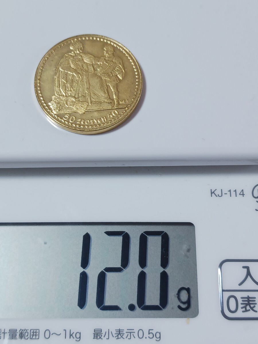 外国古銭 ポーランド 古銭 1925年 三月憲法記念 20ズウォティ 国章 鷲 クラウン 小型金貨 直径 約28mm 重量:約12.0gの画像5