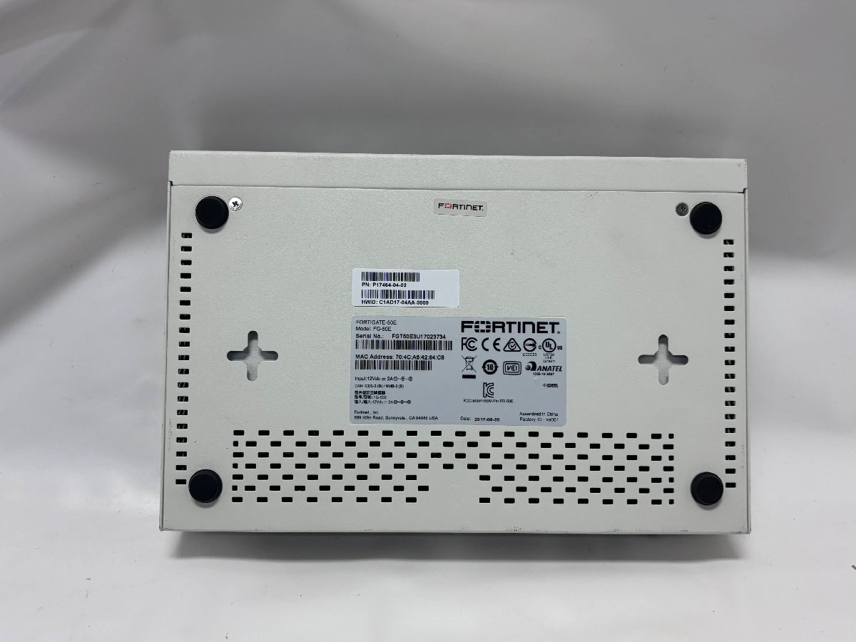 【中古】Fortinet Fortigate 50E　工場出荷初期化済み（495)　ライセンス・サポート期限切れ　ファームv5.4.6_画像3